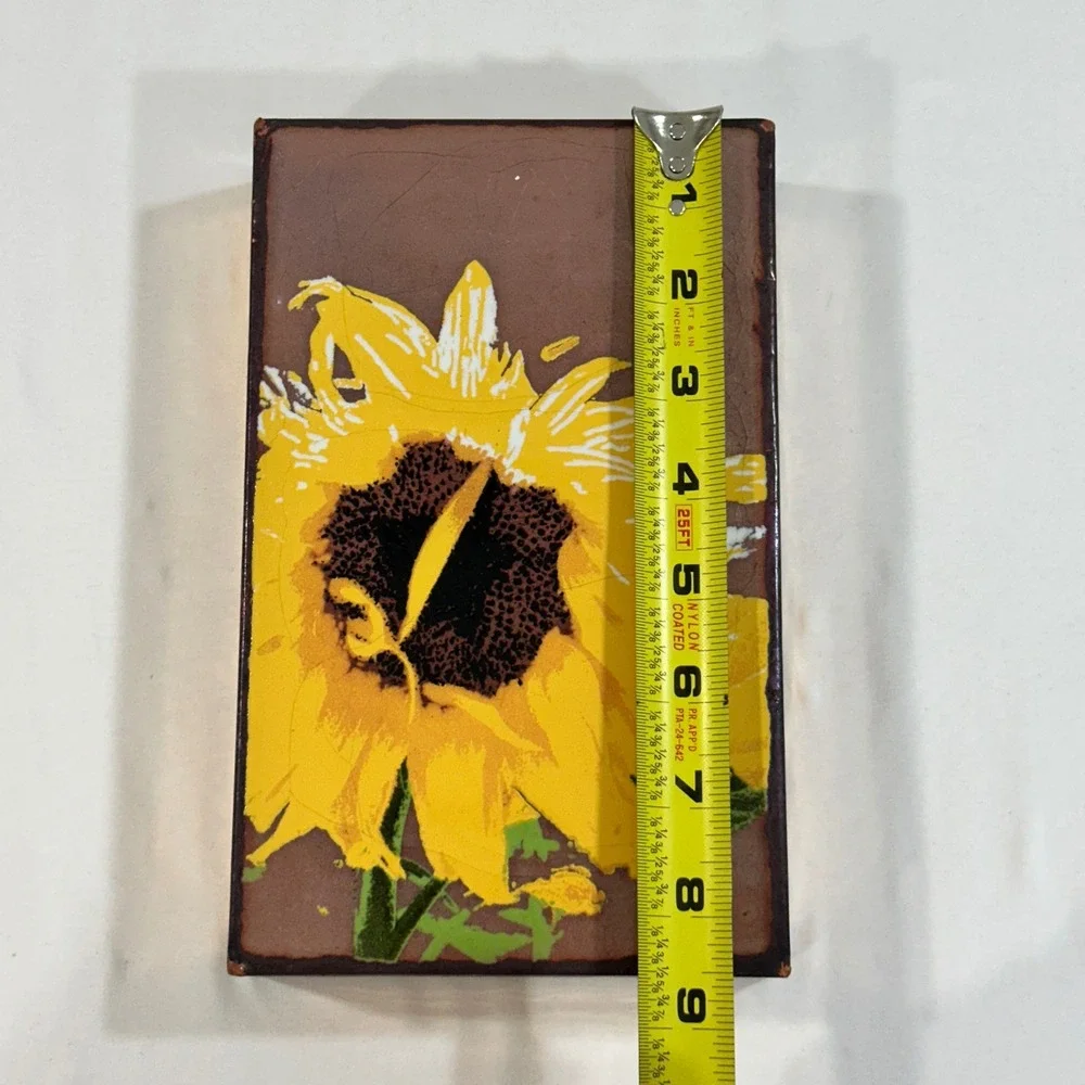 Houston Llew Spiritile 095 Day to Come Sunflower‎ Glass on Copper Art Retired